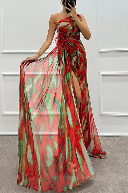 Robe de Mariage Asymétrique à Une Épaule pour Femme | Maxi