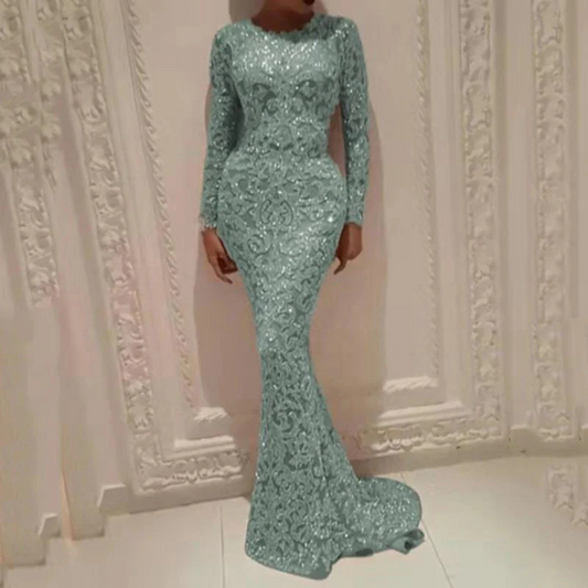 Rashiana | Long Sleeve Evening Dress for Women | Maxi