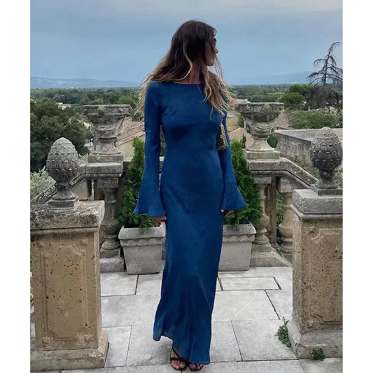 Robe Maxi à Manches Trompette pour Femmes