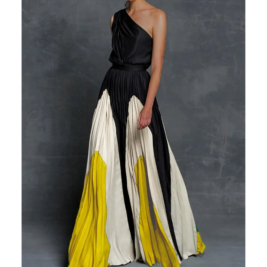 Robe Élégante Femme À Une Épaule | Maxi