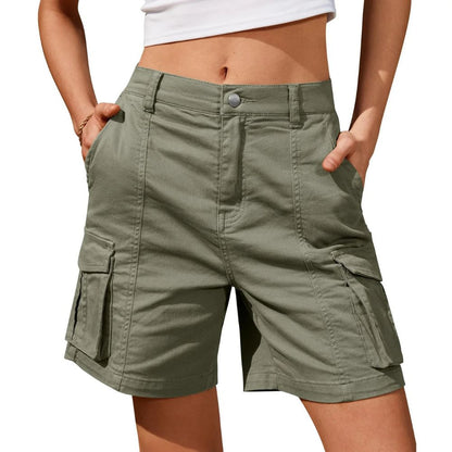 Shorts Cargo Longs Femmes Taille Basse