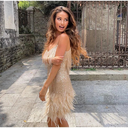 Callista | Robe à Franges et Paillettes pour Femmes
