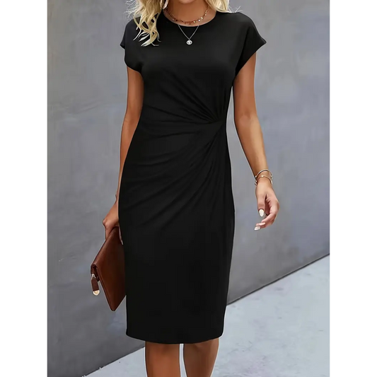 Elegant Bodycon Dress with Ruffles for Women | Short Sleeves