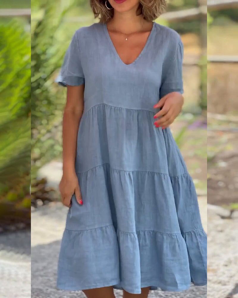 Lucy | Elegant short-sleeve summer dress
