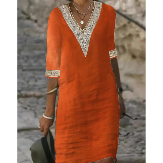 Robe Élégante à Décolleté en V | Midi