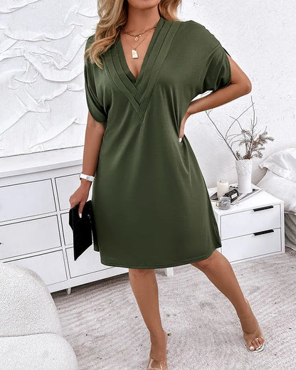Valerie | Robe Premium Froncée avec Décolleté en V