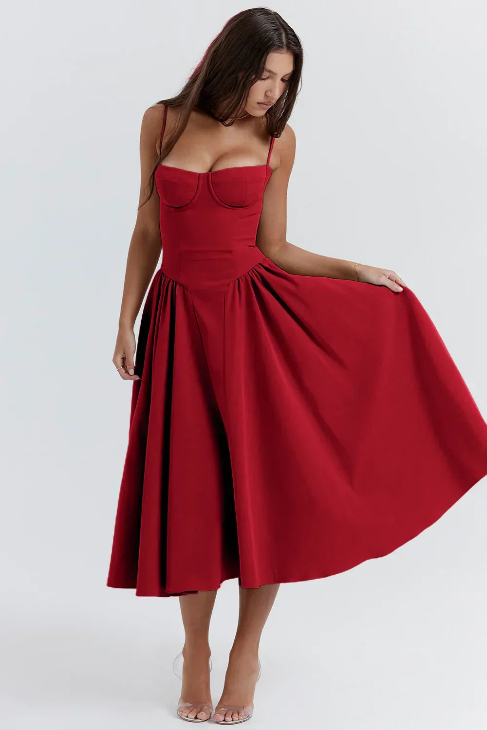 Jutte | Robe mi-longue sans manches pour femmes