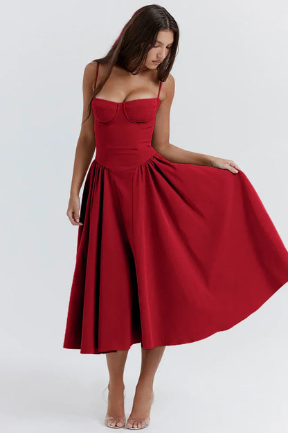 Jutte | Robe mi-longue sans manches pour femmes
