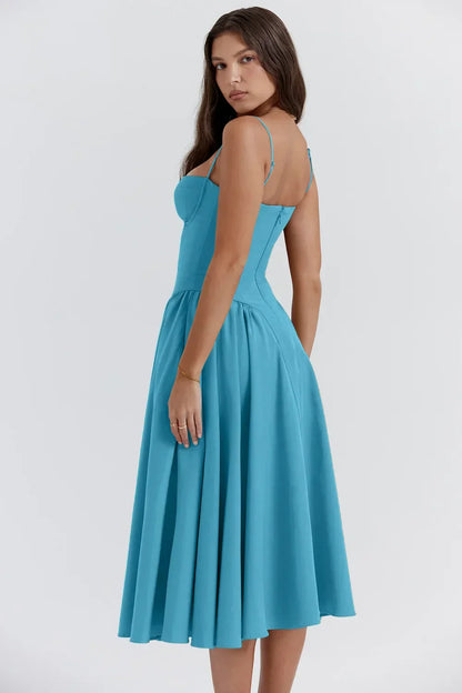 Jutte | Robe mi-longue sans manches pour femmes
