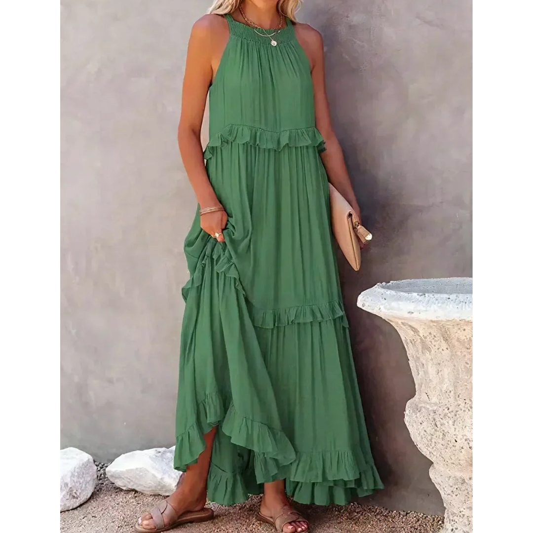 Robe Maxi Évasée sans Manches pour Femmes