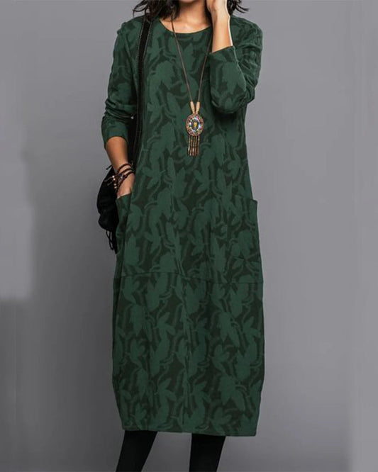 Xenia | Printed long-sleeve dress