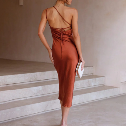 One-shoulder dress for women | Midi