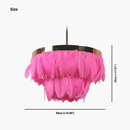 Suspension en plumes d'oie ronde, 3 couleurs