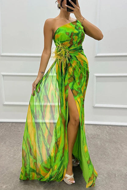 Robe de Mariage Asymétrique à Une Épaule pour Femme | Maxi