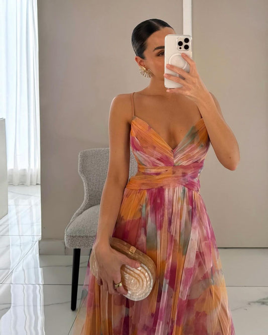 Robe de Mariage Sans Manches à Décolleté en V Profond pour Femme | Maxi