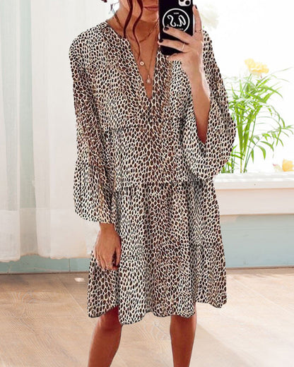 Ruby | Robe femme mi-longue léopard
