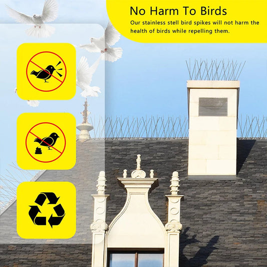 Epines Répulsives pour Oiseaux en Acier Inoxydable pour Extérieur