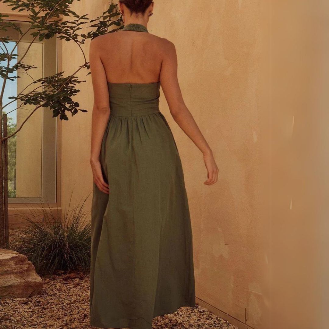 Pernilla | Robe Maxi Élégante avec Décolleté Halter