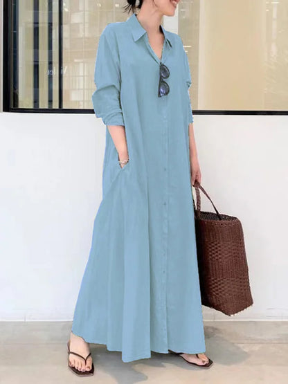 Stellania | Robe Maxi Femme Couleur Unie