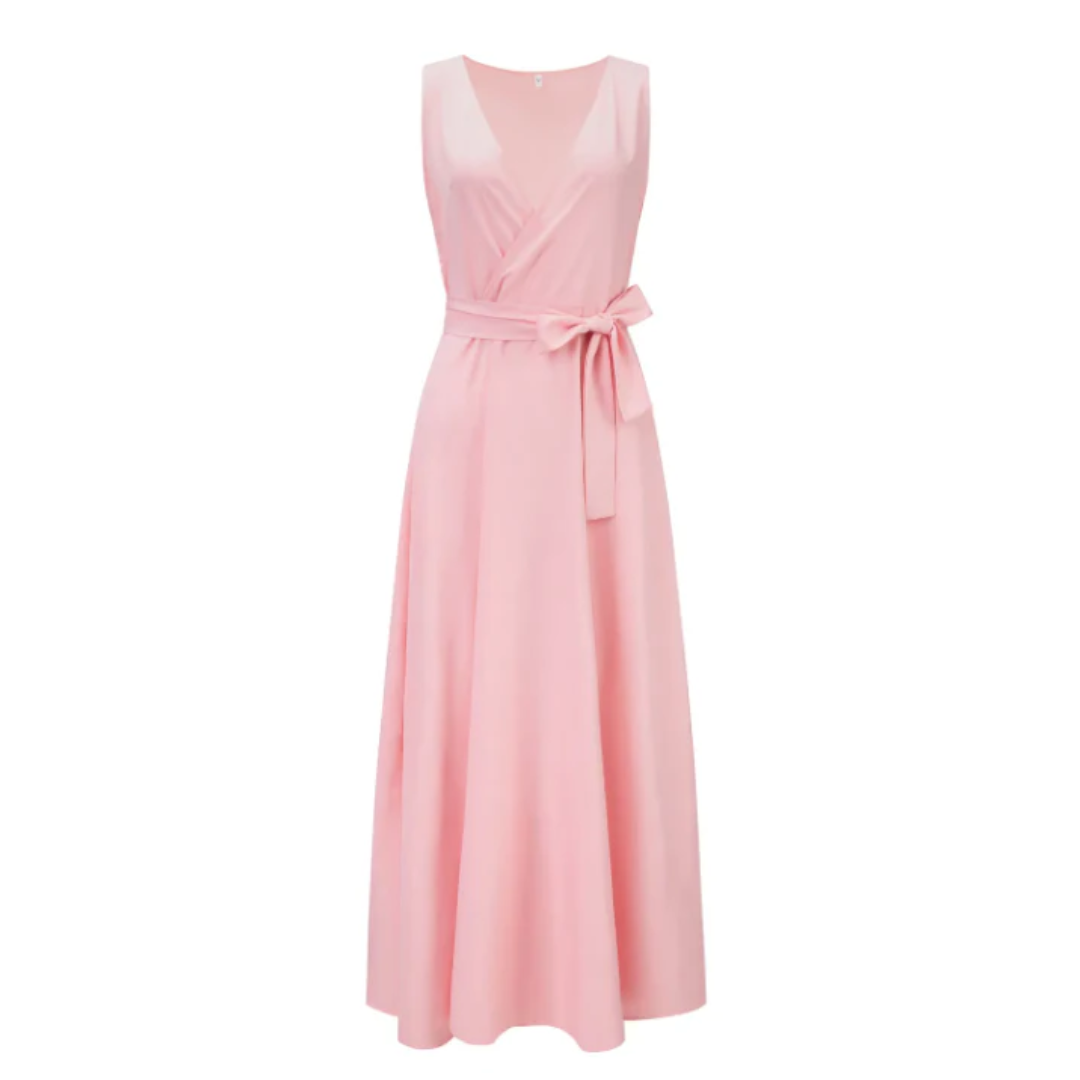 Robe sans manches à décolleté en V pour femmes | Maxi