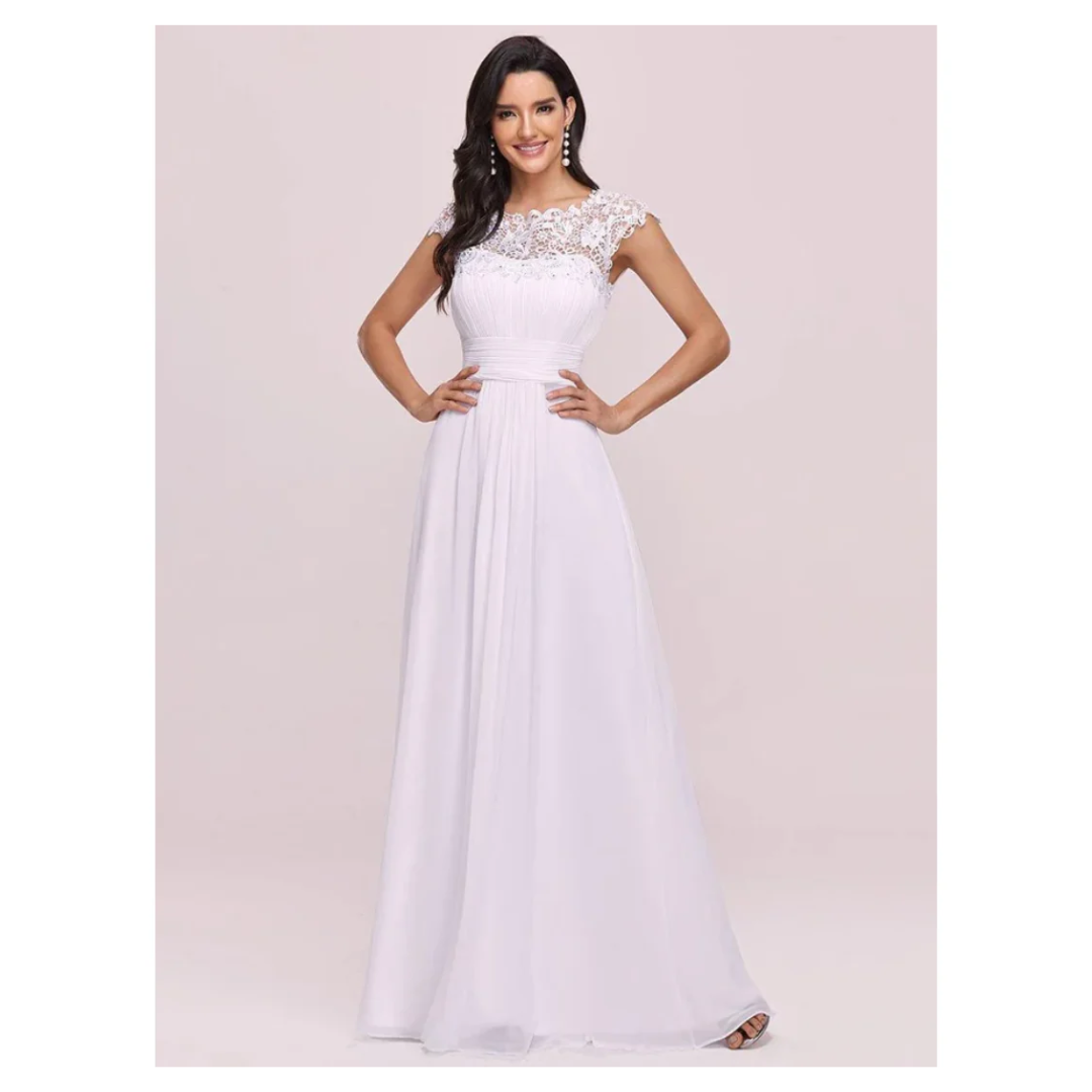 Robe Femme avec Manches Plissées | Maxi