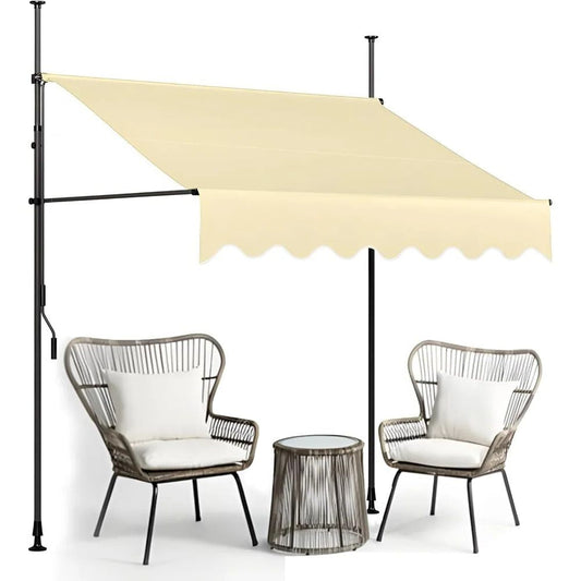 Auvent de Patio Extérieur sans Perçage Protection UV