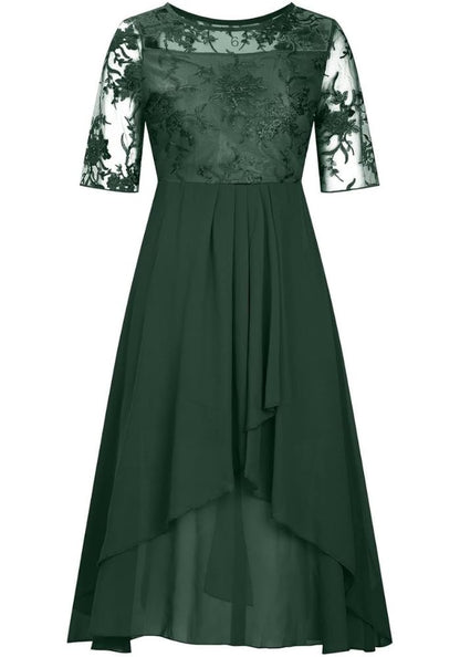 Women's dress with 3/4 sleeves and round neck | Mini