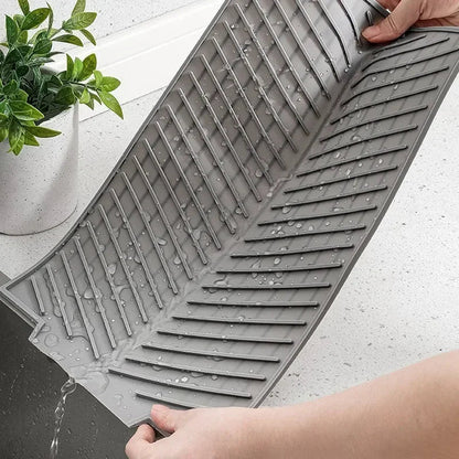 Tapis de Séchage en Silicone avec Design de Drain