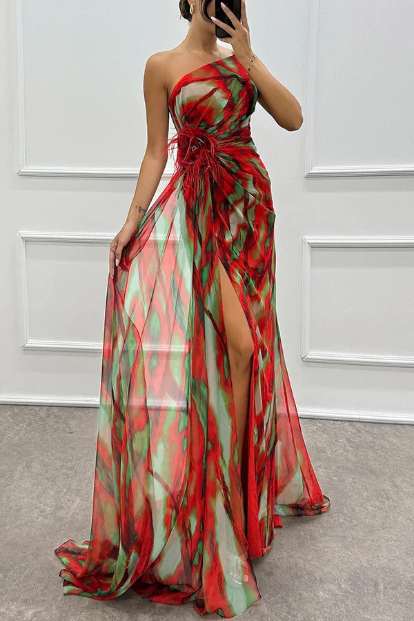 Robe de Mariage Asymétrique à Une Épaule pour Femme | Maxi