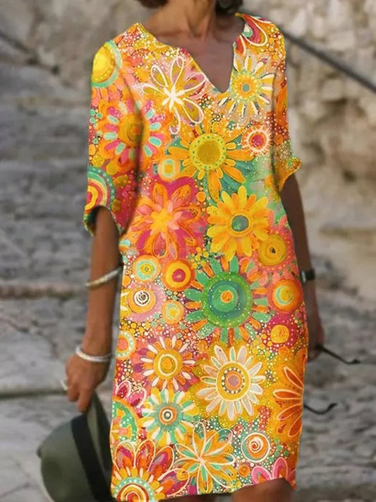 Hannah | V-neck dress with floral print