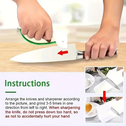 Aiguiseur de Couteaux Manuel Compact pour Outils de Cuisine et de Jardin