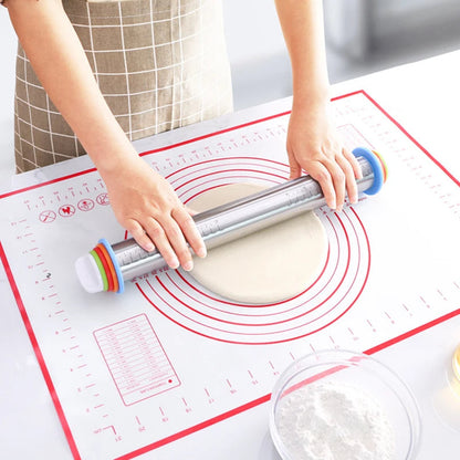Rouleau à pâtisserie réglable avec anneaux