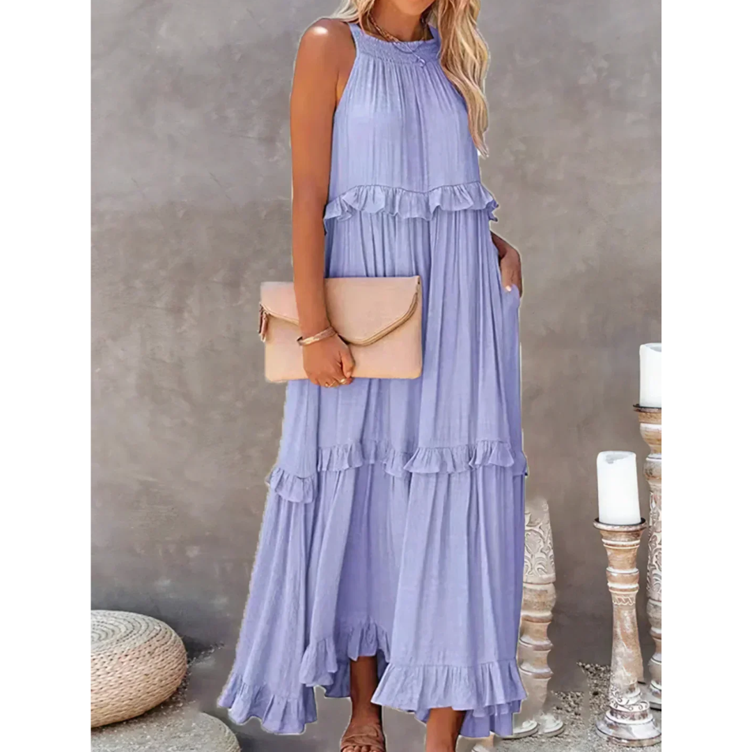 Robe Maxi Évasée sans Manches pour Femmes