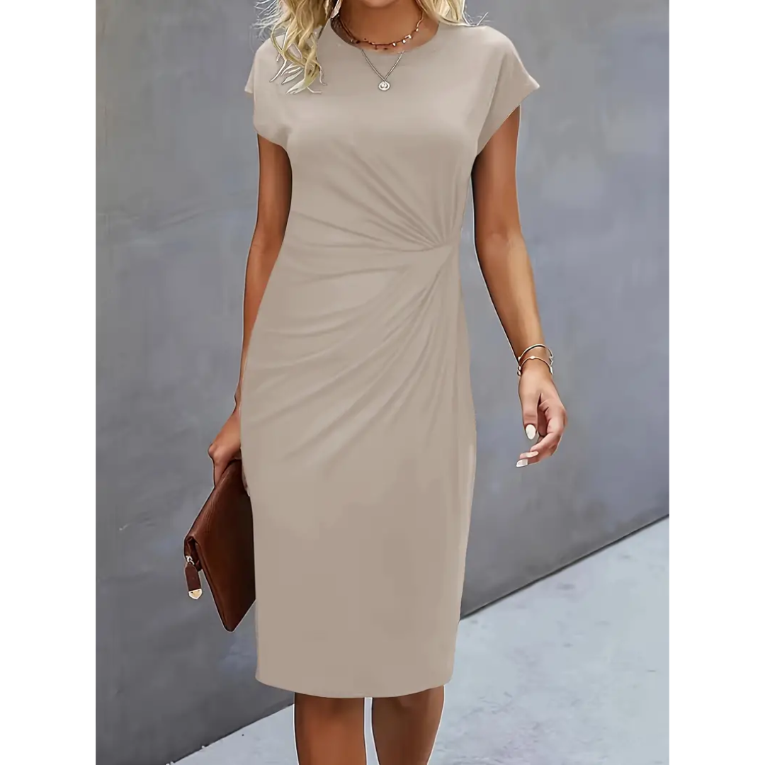 Elegant Bodycon Dress with Ruffles for Women | Short Sleeves