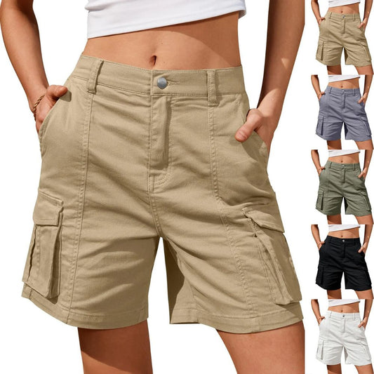 Shorts Cargo Longs Femmes Taille Basse