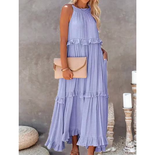 Robe maxi sans manches évasée pour femmes