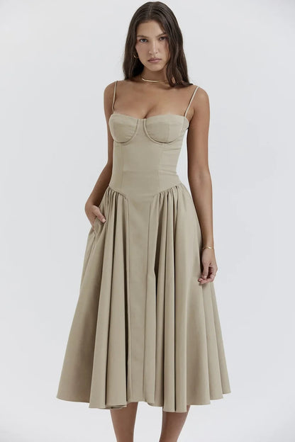 Jutte | Robe mi-longue sans manches pour femmes