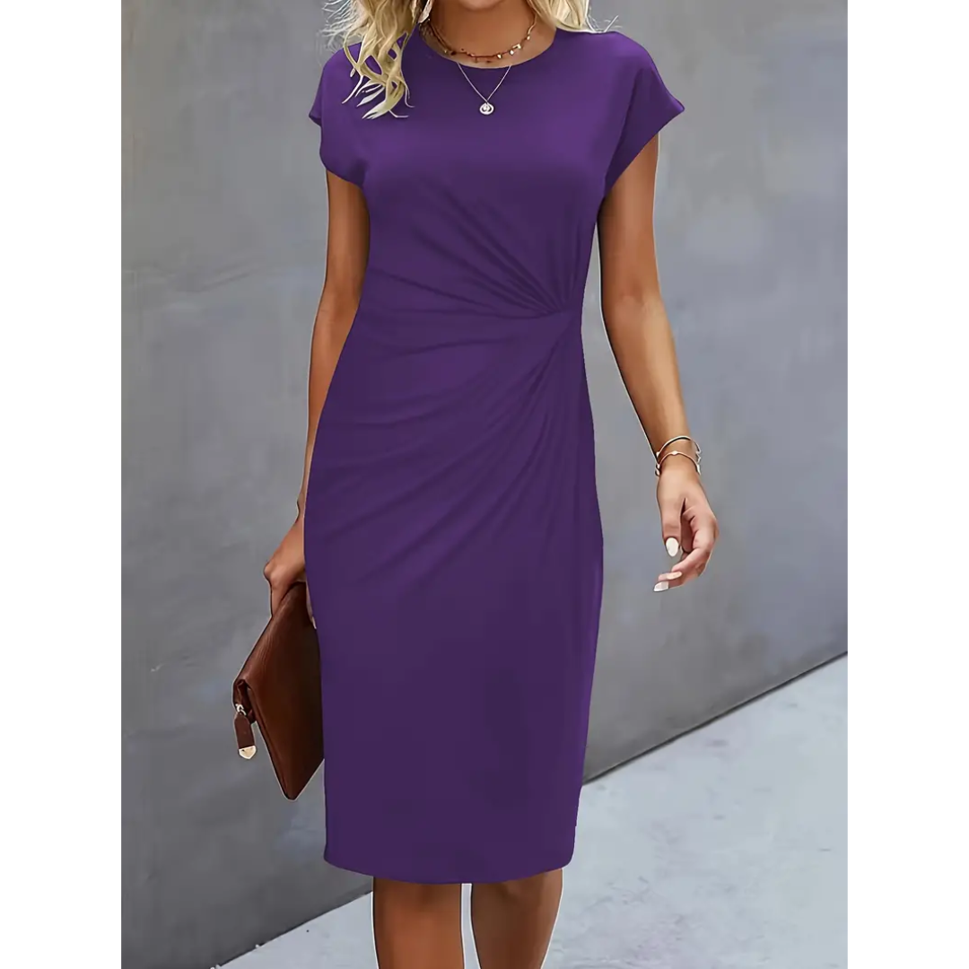 Elegant Bodycon Dress with Ruffles for Women | Short Sleeves