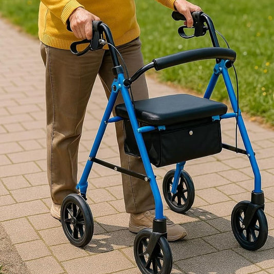 Rollator Pliant en Acier Léger avec Siège