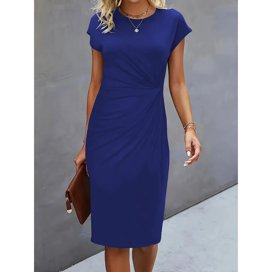 Elegant Bodycon Dress with Ruffles for Women | Short Sleeves