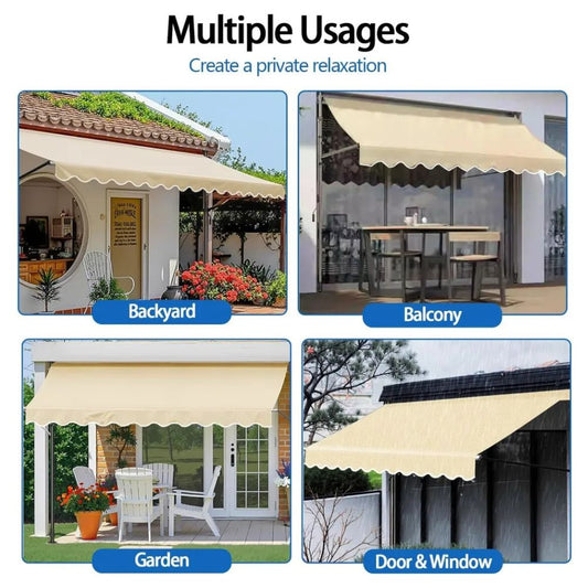 Auvent de Patio Extérieur sans Perçage Protection UV