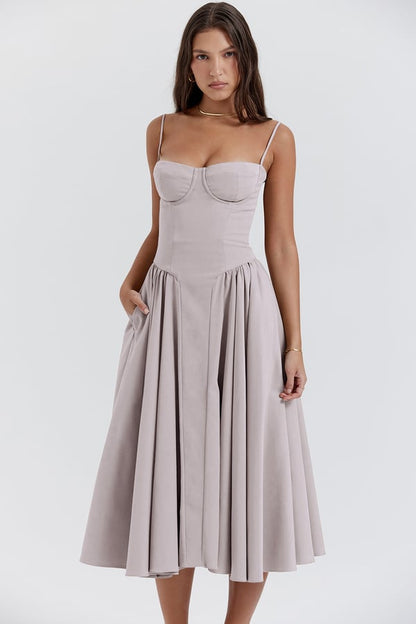 Jutte | Robe mi-longue sans manches pour femmes