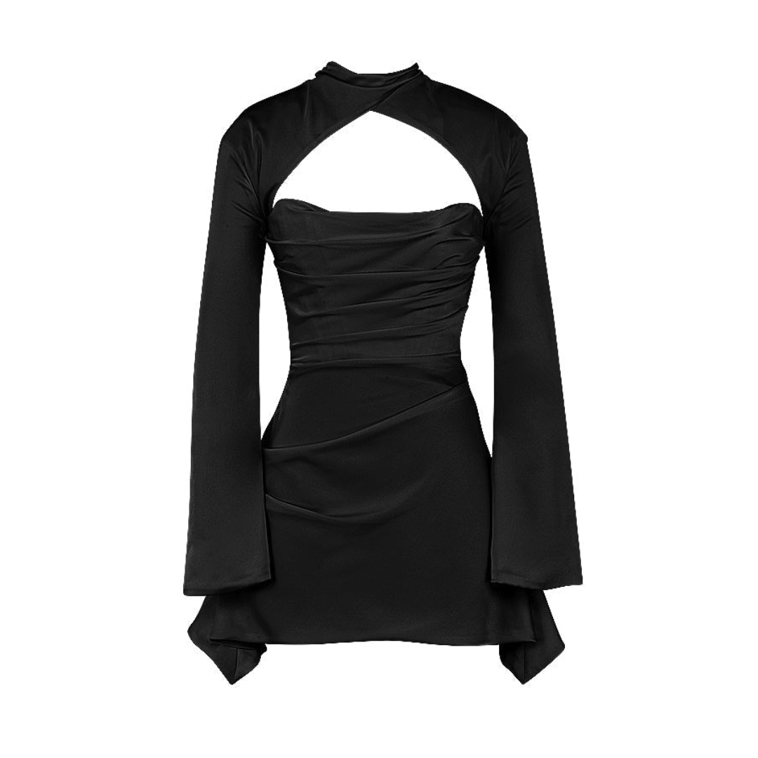 Robe Femme Découpée à Manches Longues | Mini