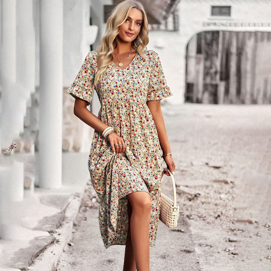 Ebba | Robe Midi Florale Femme