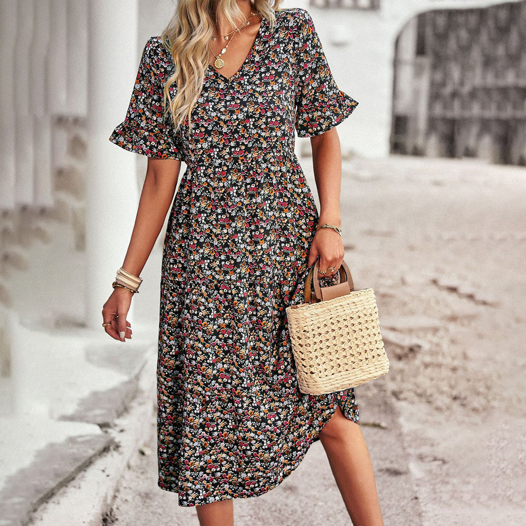 Ebba | Robe Midi Florale Femme