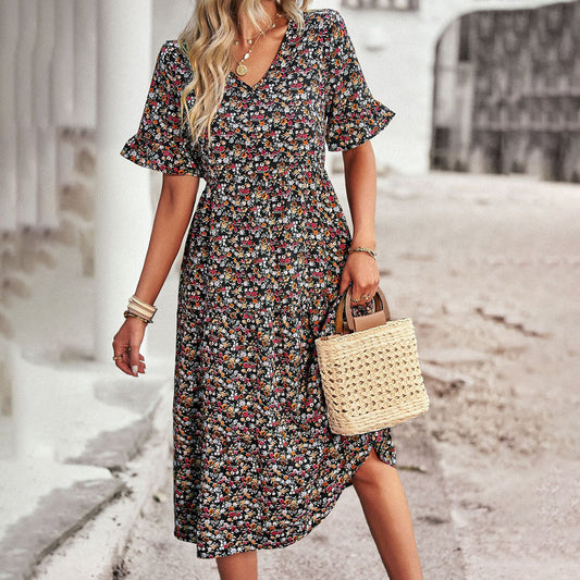 Ebba | Robe Midi Florale Femme