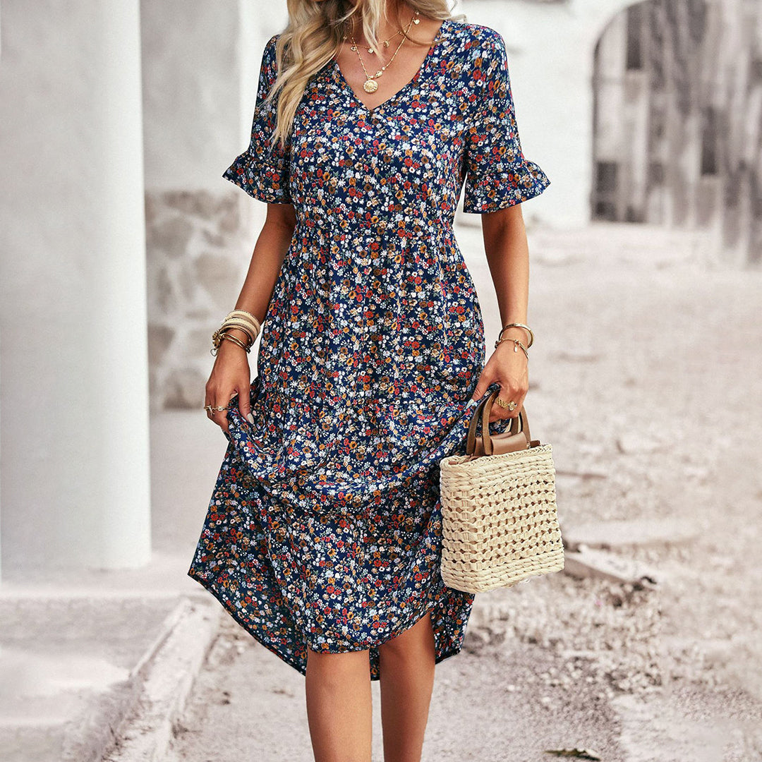 Ebba | Robe Midi Florale Femme