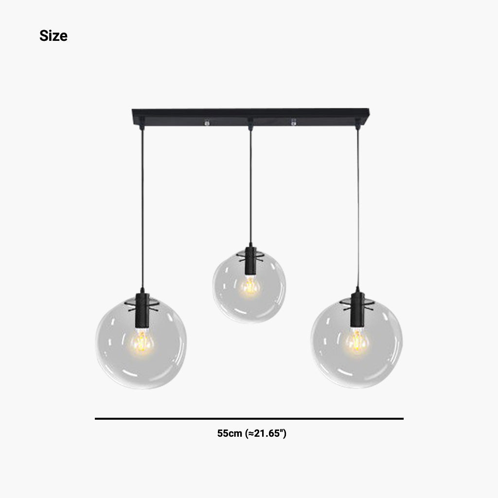 Suspension Moderne Minimaliste Bulles, Fer &amp; Verre