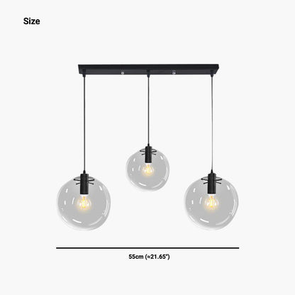 Suspension Moderne Minimaliste Bulles, Fer &amp; Verre