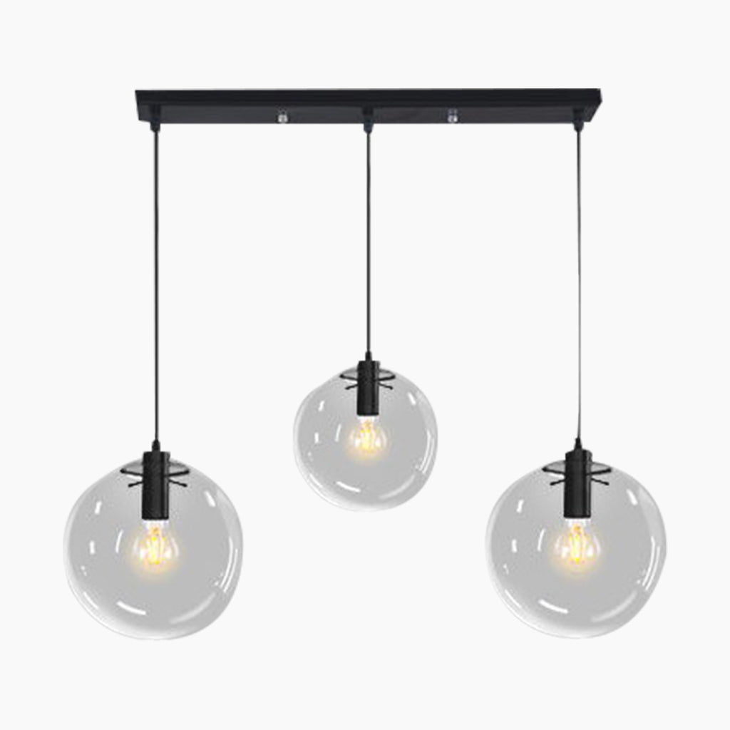 Suspension Moderne Minimaliste Bulles, Fer &amp; Verre